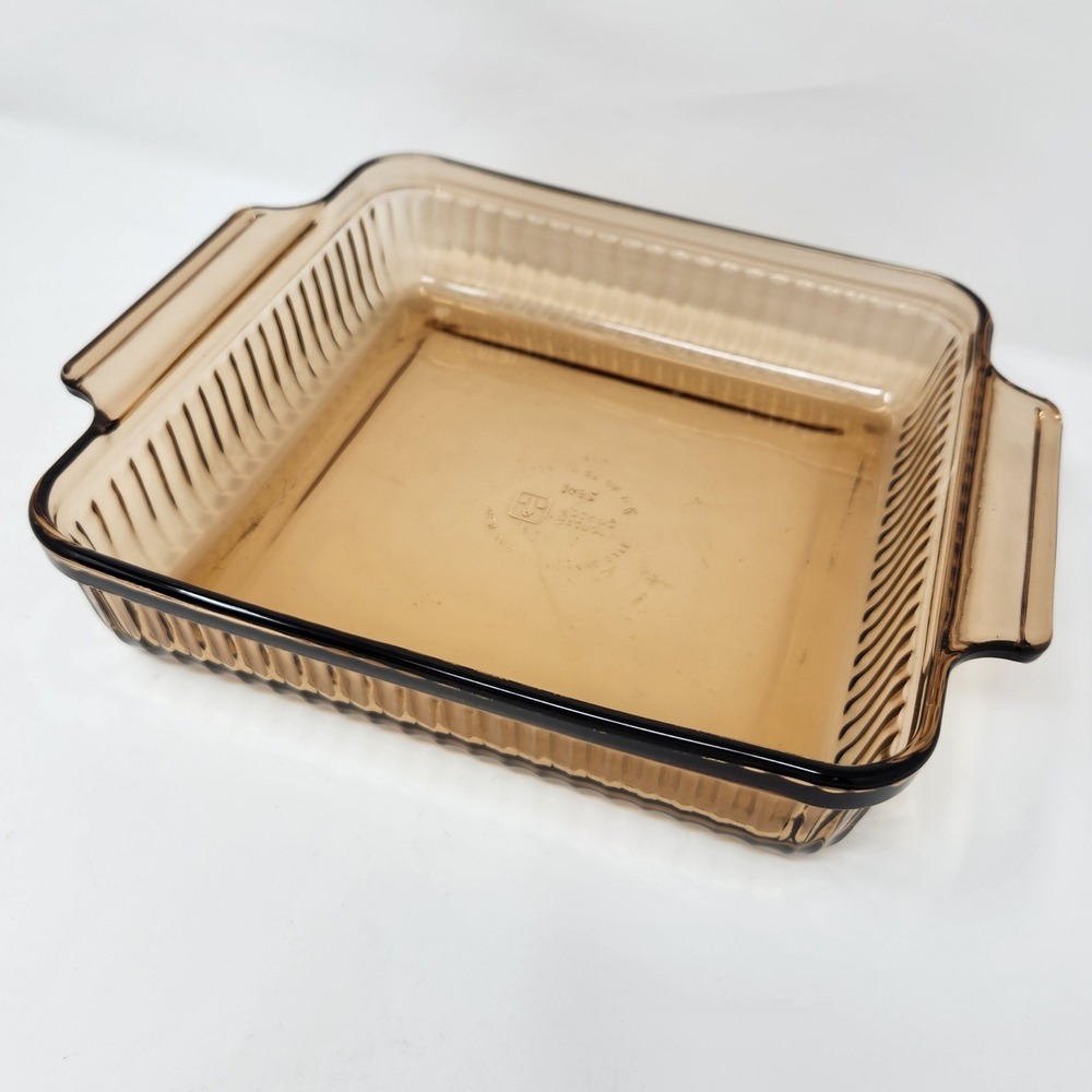 Vintage Anchor Hocking Amber Glass 8x8‎ Casserole Dish #1452 1.5 quart